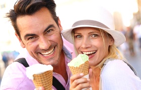 couple enjoying ice cream