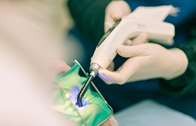 Patient undergoing a root canal